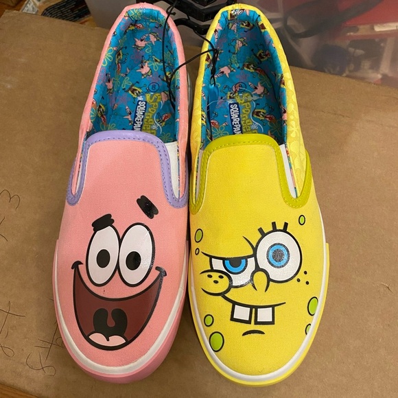 SpongeBob SquarePants & Patrick Slip on Canvas Sneakers Size 9 1/2 - Picture 3 of 12